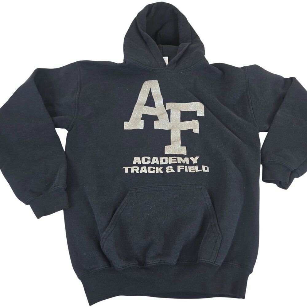 AF Academy Track Field Hoodie Sweatshirt Navy Blue Youth Size L